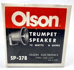 Olson SP-378 6" Trumpet Speaker 15 Watts Electronics Ohio Nos Vintage. Fixed Price $34.50.