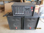 Fender Sunn SR4150P Powered Mixer & Pair Of 1110A 16 Ohm 100W Speakers. Fixed Price $329.00.