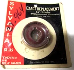 Sylvania Exact Replacement Tv Knob P/n In Photo 1960. Fixed Price $12.99.