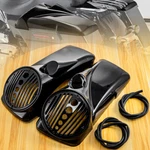 Vivid Black 8'' Speaker Lids Wtweeter Port For Harley Touring Street Glide 94-13. Fixed Price $149.95.
